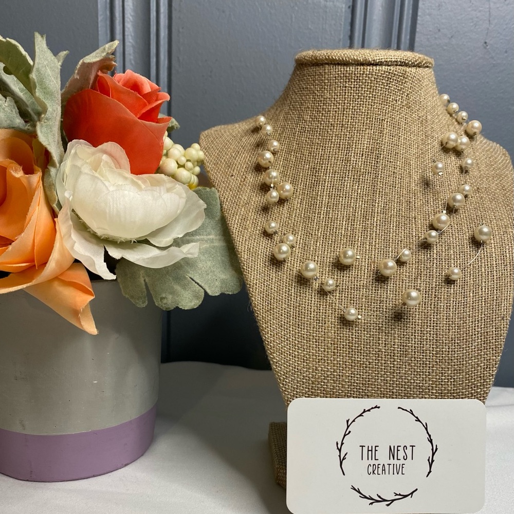 Vintage Faux Pear 3 Layer Necklace